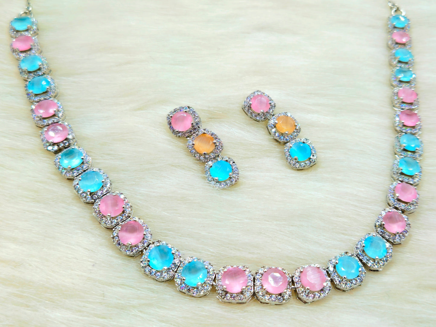 925 Sterling Silver Pastel Aurora Necklace for Women