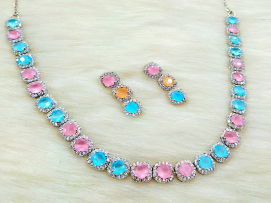 925 Sterling Silver Pastel Aurora Necklace for Women