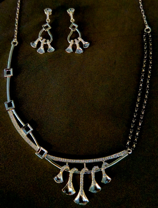 925 Sterling Silver Crystal Bell Drop Necklace for Women