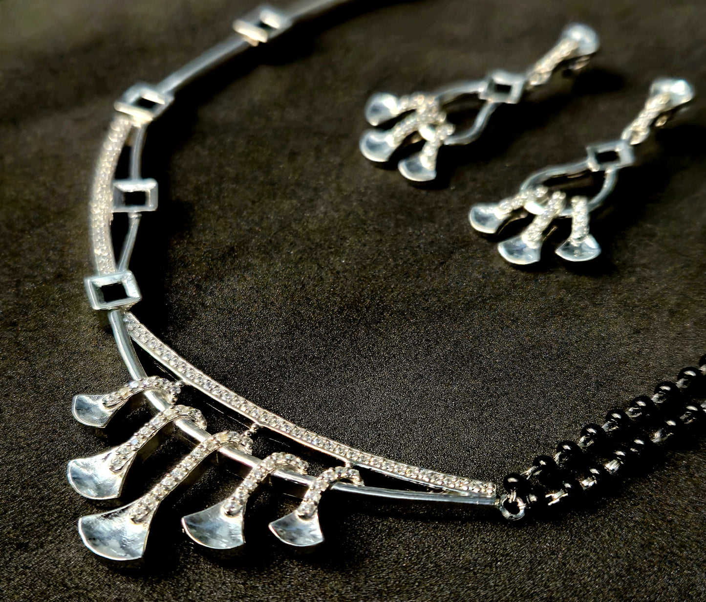 925 Sterling Silver Crystal Bell Drop Necklace for Women