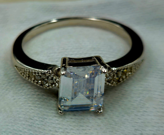 925 Sterling Silver Square-Cut Stone Ring for Men | Formal Wear