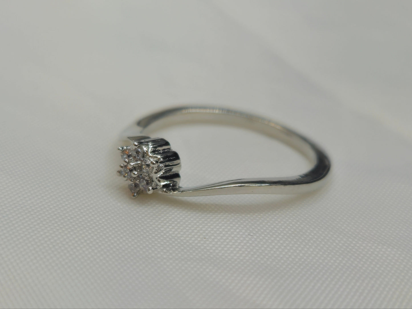 Floral Cluster Ring With A Twist Shank