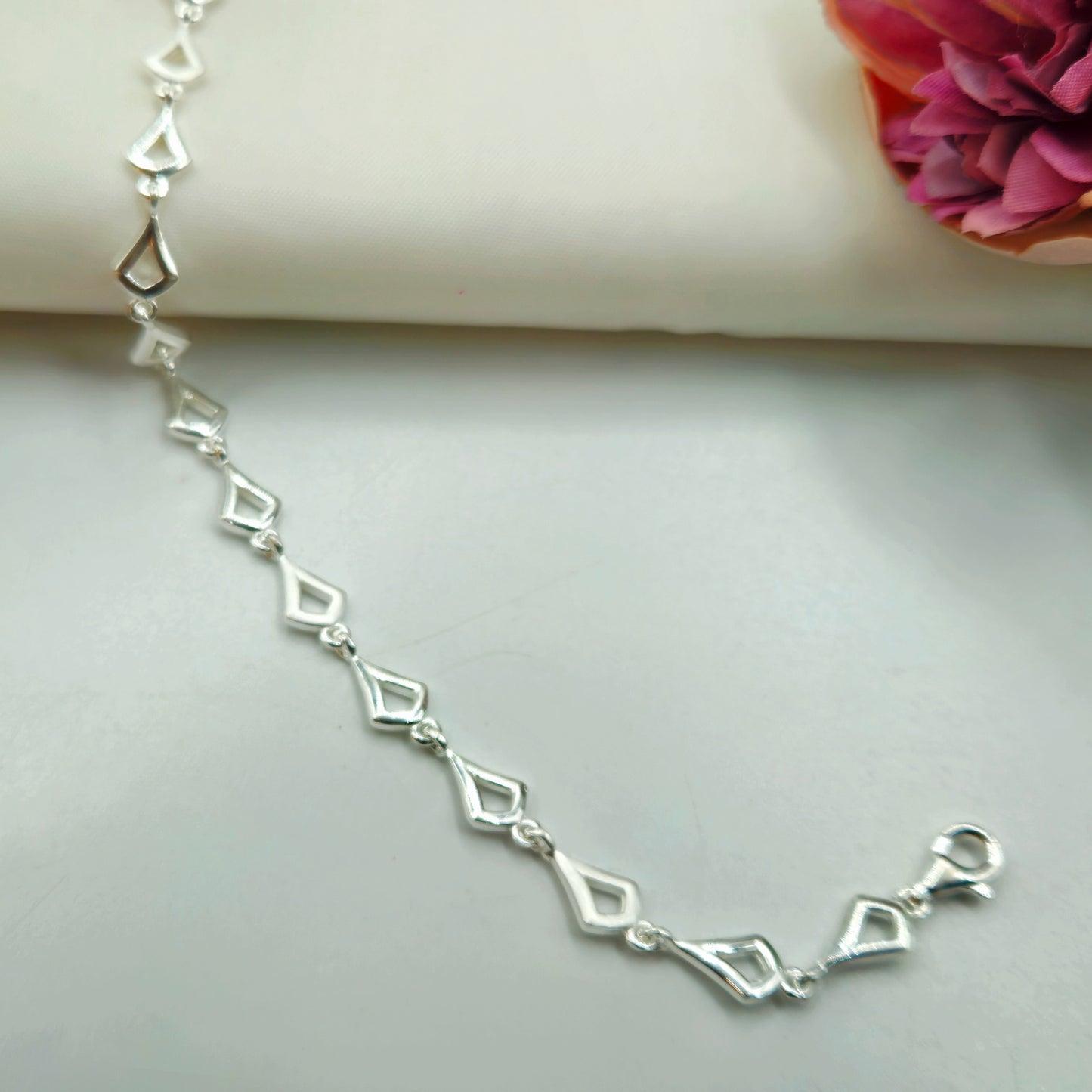 Silver Diamond Link Bracelet