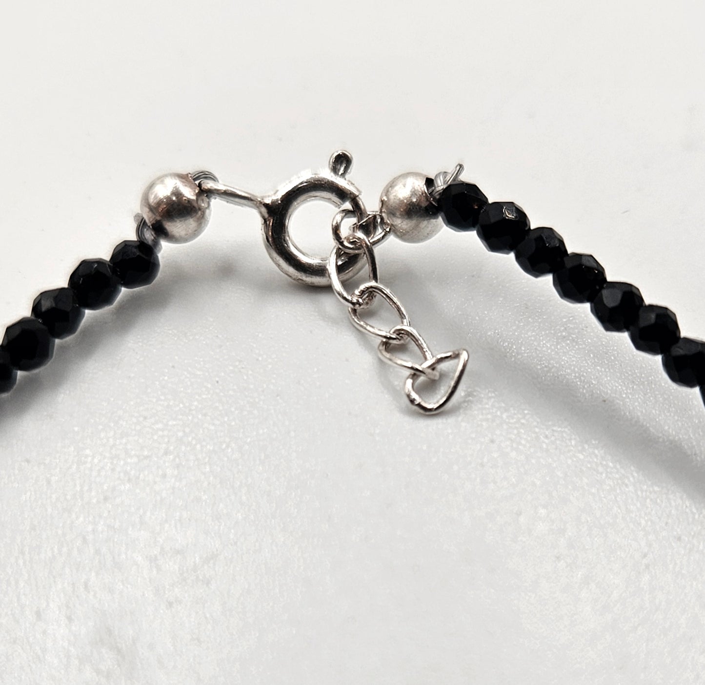 925 Sterling Silver Evil Eye Black Bead Anklet for Women