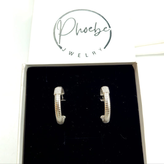 925 Silver Urban Hoop Earrings