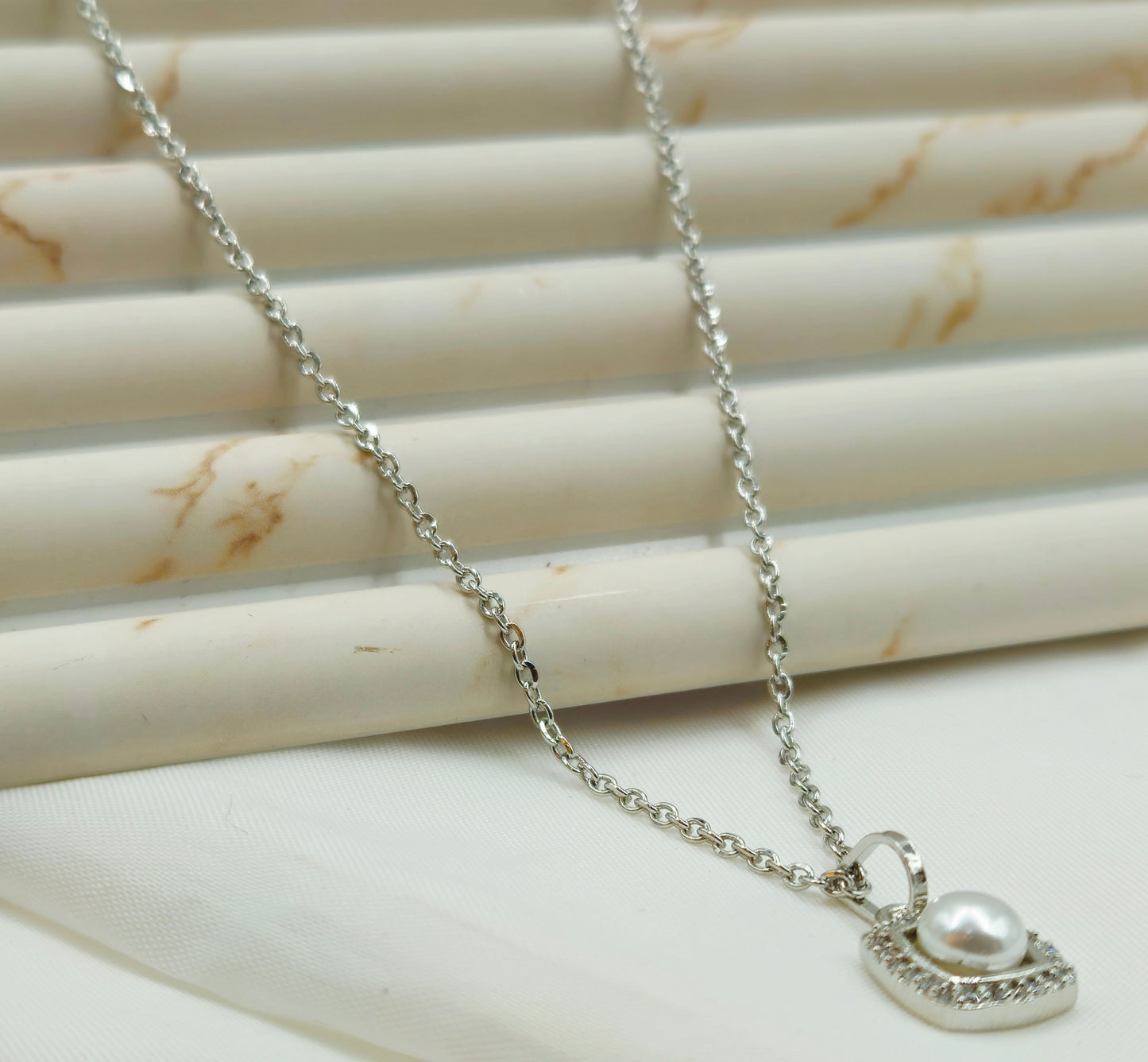 Classic Cushion Halo Pearl Pendant