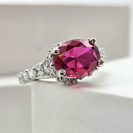 925 Sterling Silver Colorful Stone Cocktail Ring for Women Gift