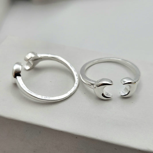 925 Sterling Silver Crescent Moon Toe Ring for Women Gift