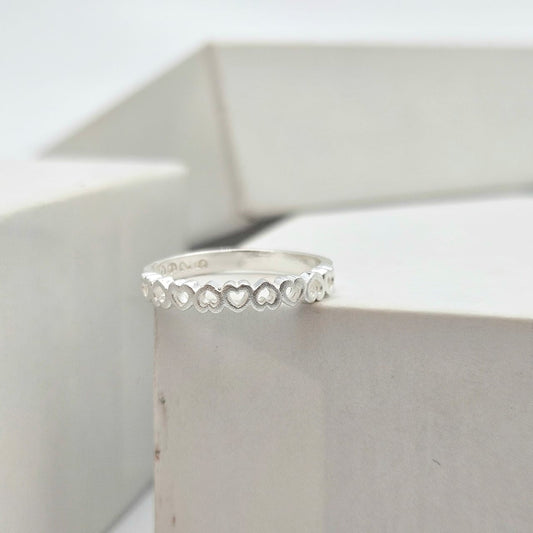 925 Sterling Silver Dainty Heart Clover Ring for Women Gift