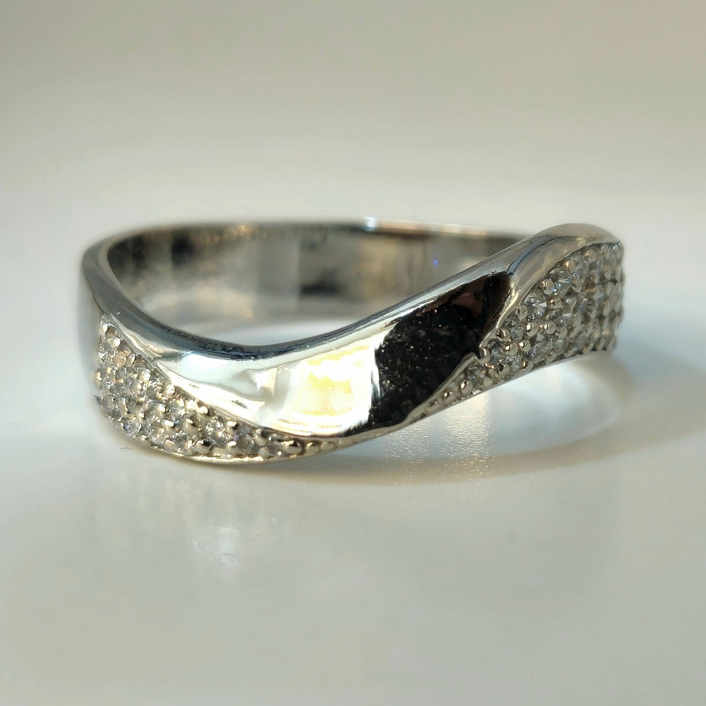 925 Sterling Silver Flowing Wave Couple's Rings for Him & Her