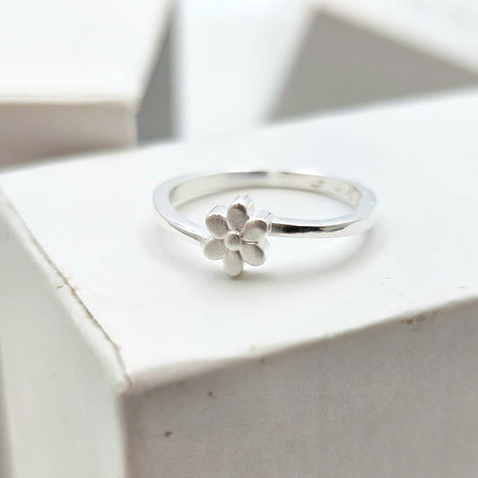 925 Sterling Silver Forget-Me-Not Flower Ring for Women Gift