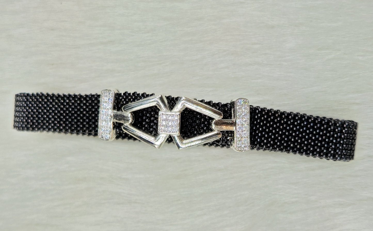 925 Sterling Silver Geometric Diamond Bracelet for Men | Party Wear