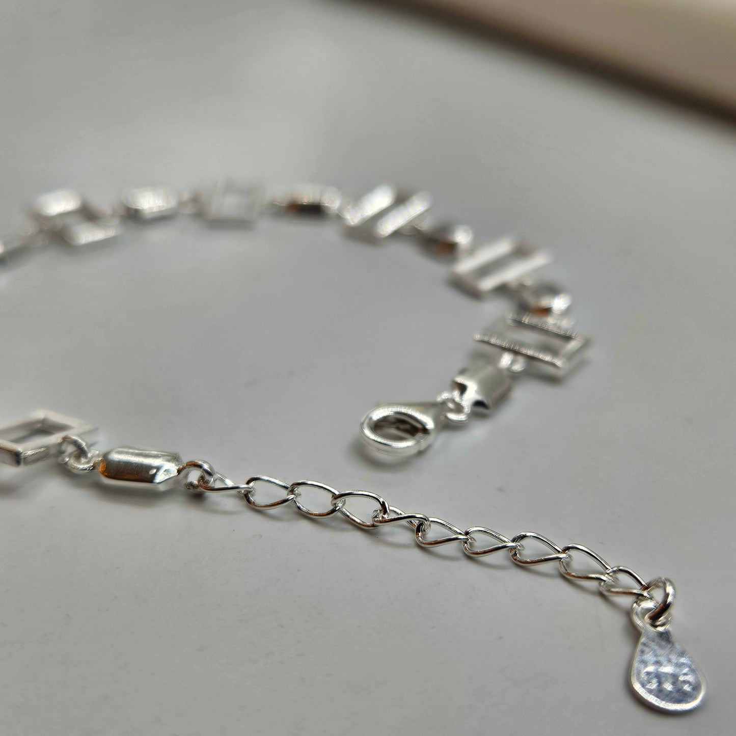 925 Sterling Silver Geometric Frame Bracelet for Women