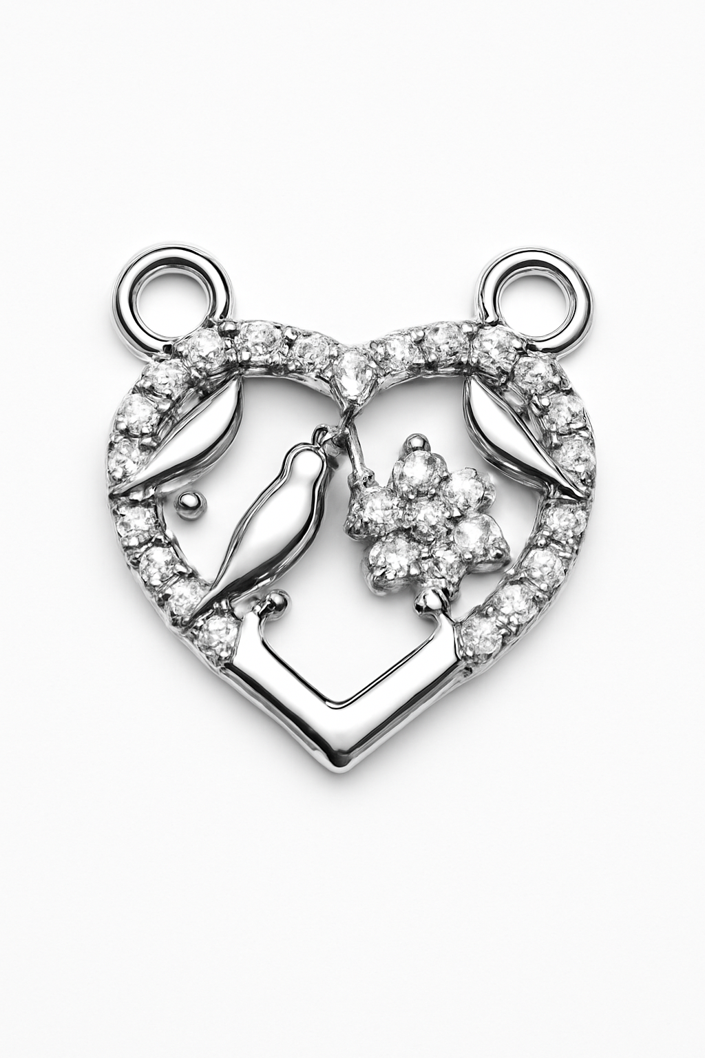 Lovebird Haven Heart Charm