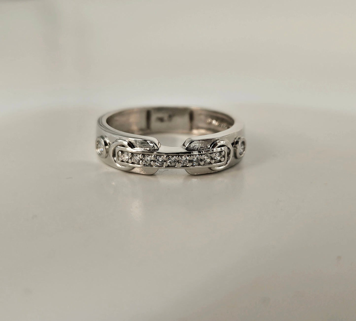 925 Sterling Silver Modern Buckle Couple's Rings for Him & Her