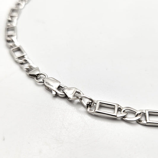 925 Sterling Silver Paperclip Figaro Chain for Men | Modern Style
