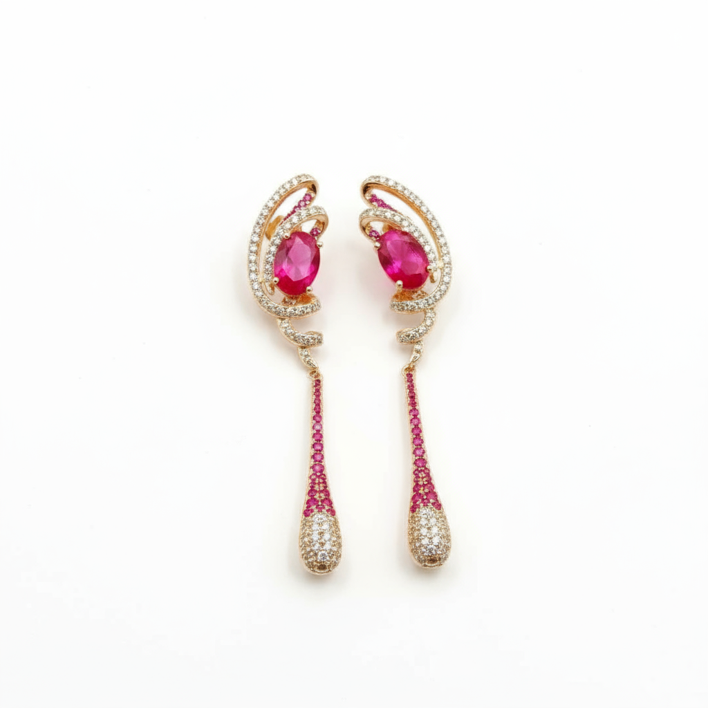 Ruby Elegance Dangle Earrings
