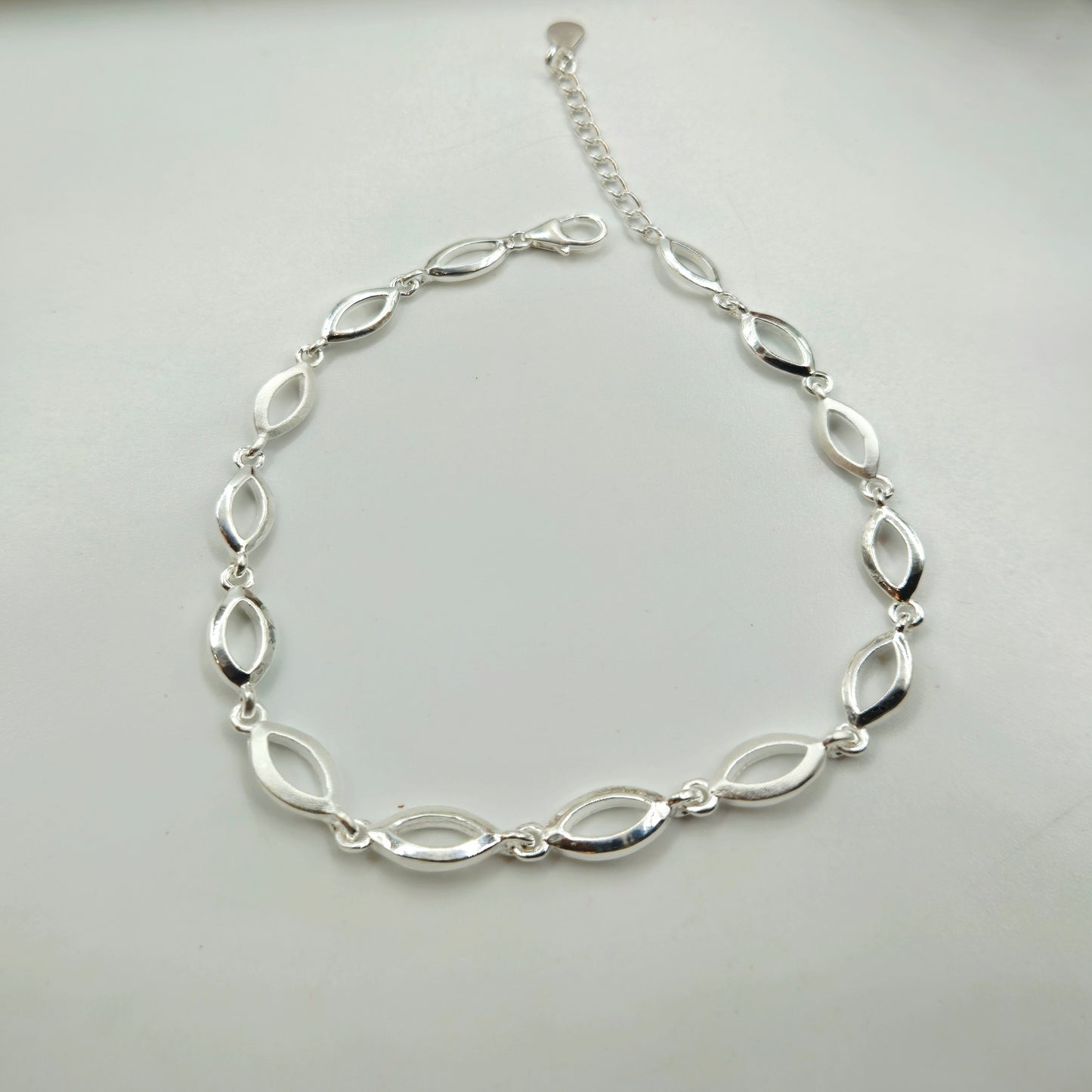 Silver Marquise Link Bracelet