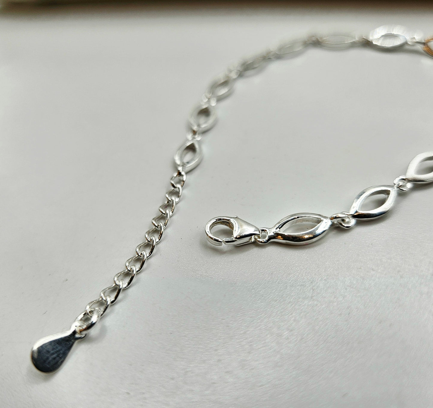 Silver Marquise Link Bracelet