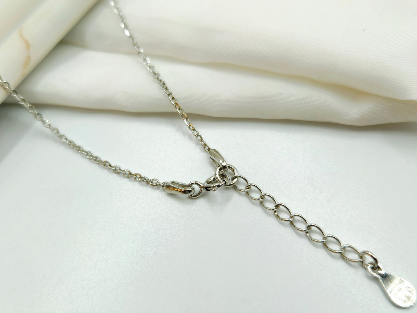 Silver Pave Heart Pendant with Love Birds