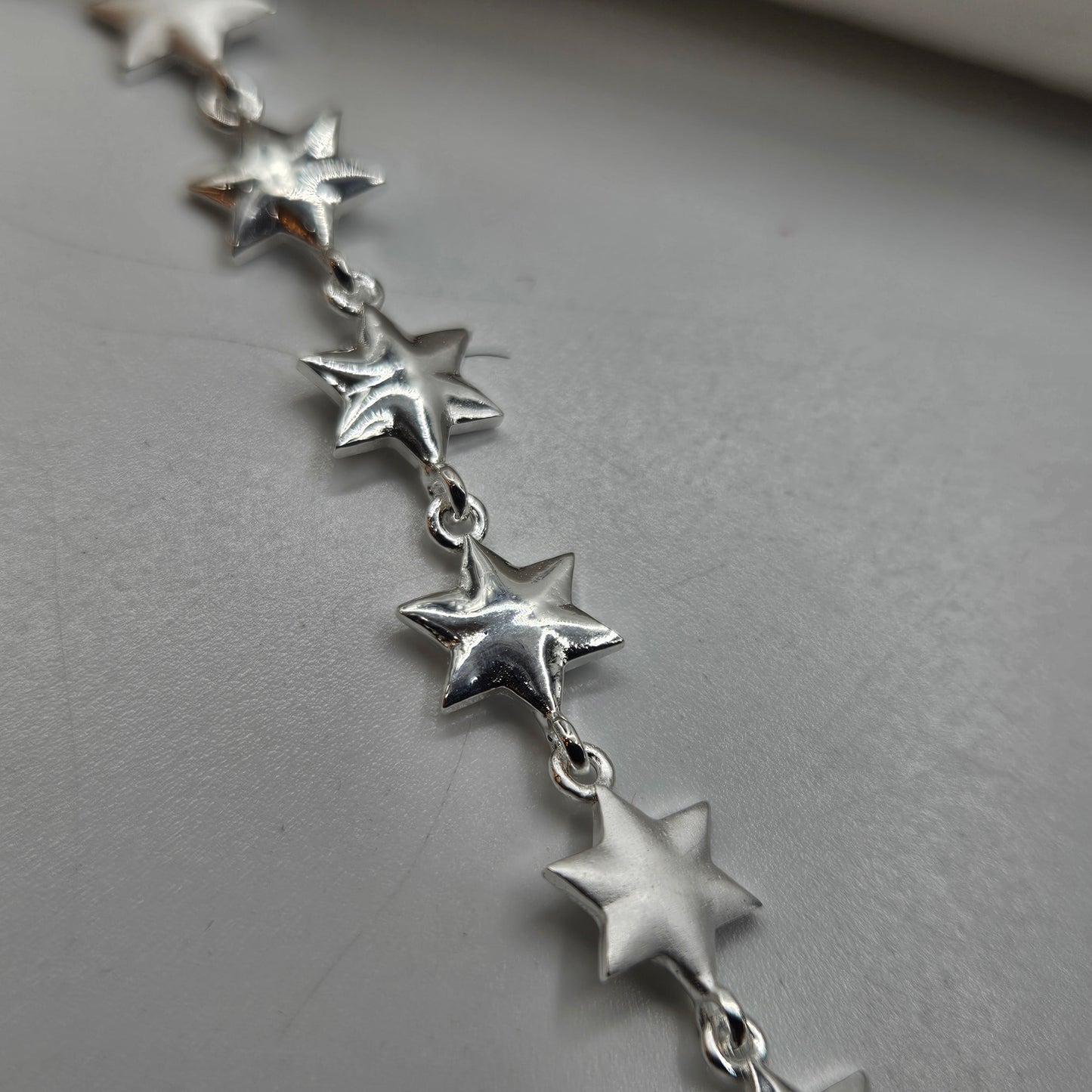925 Sterling Silver Celestial Star Link Bracelet for Women