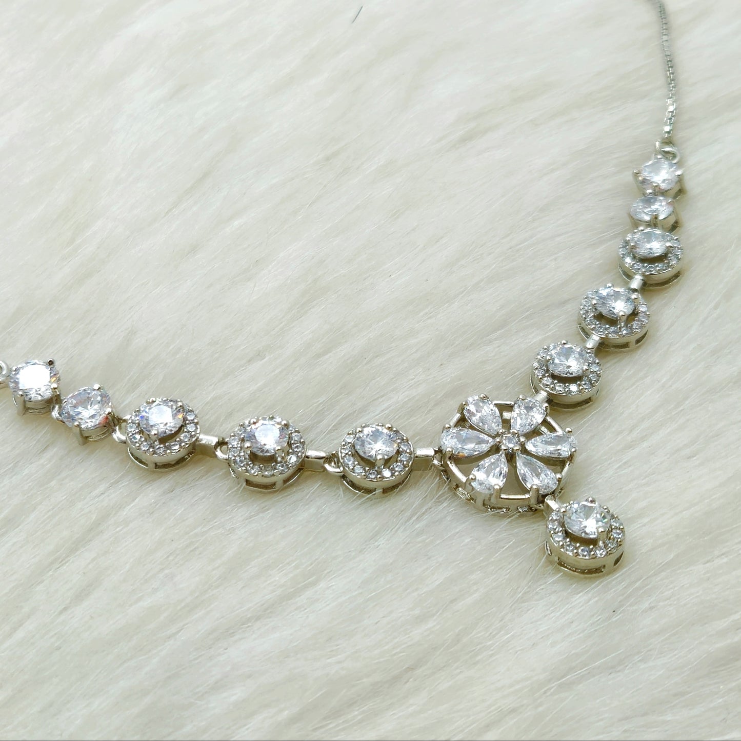 Sterling Silver Blossom Necklace Set