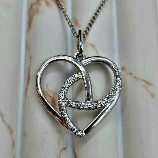 925 Sterling Silver Celtic Knot Heart Pendant for Women