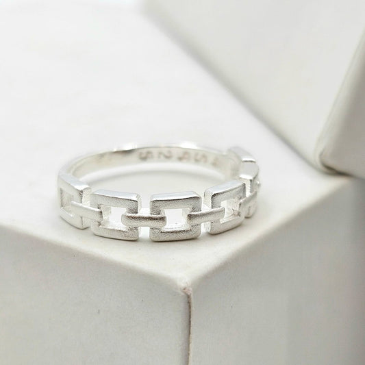 925 Sterling Silver Chain Link Baby Ring for Boys