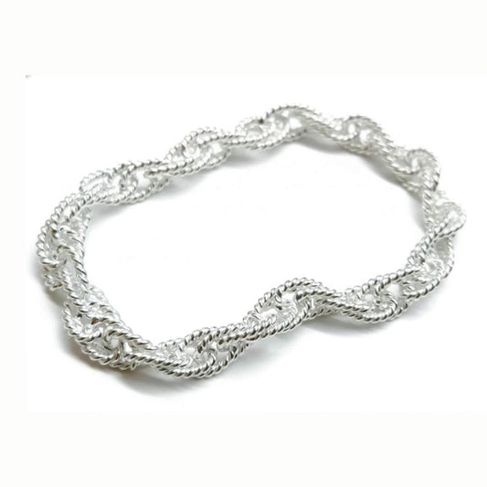 925 Sterling Silver Twisted Rope Bracelet for Men