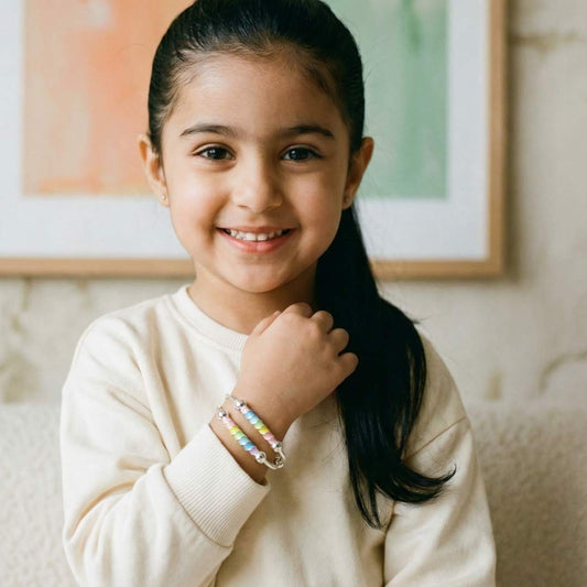 925 Sterling Silver Rainbow Enamel Baby Bangles | Gift