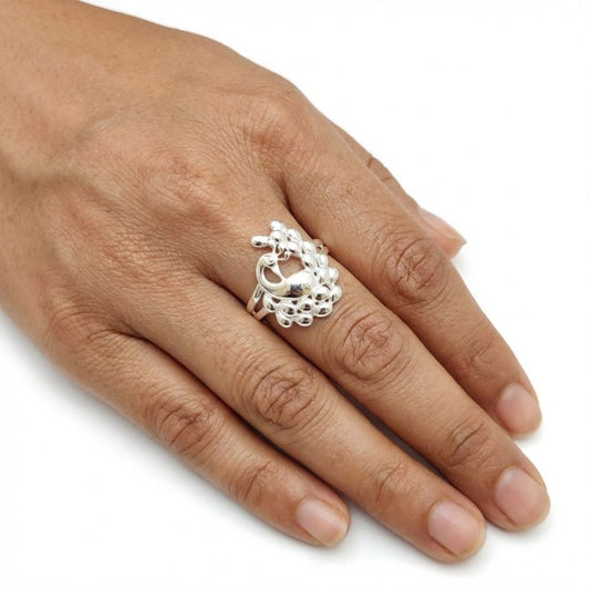 925 Sterling Silver Mehr Peacock Ring for Women Statement Wear