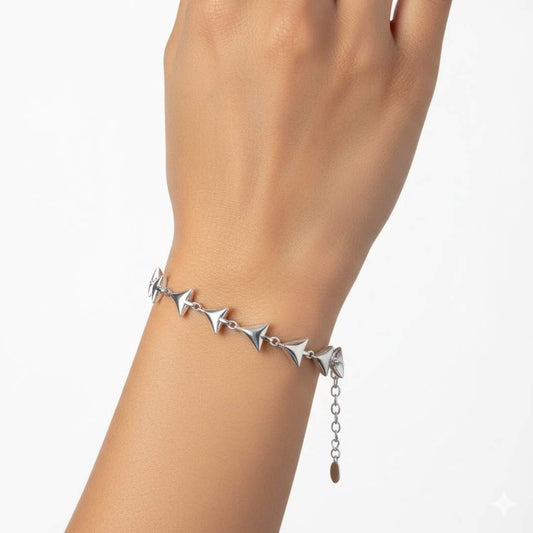925 Sterling Silver Arrowhead Link Bracelet for Women
