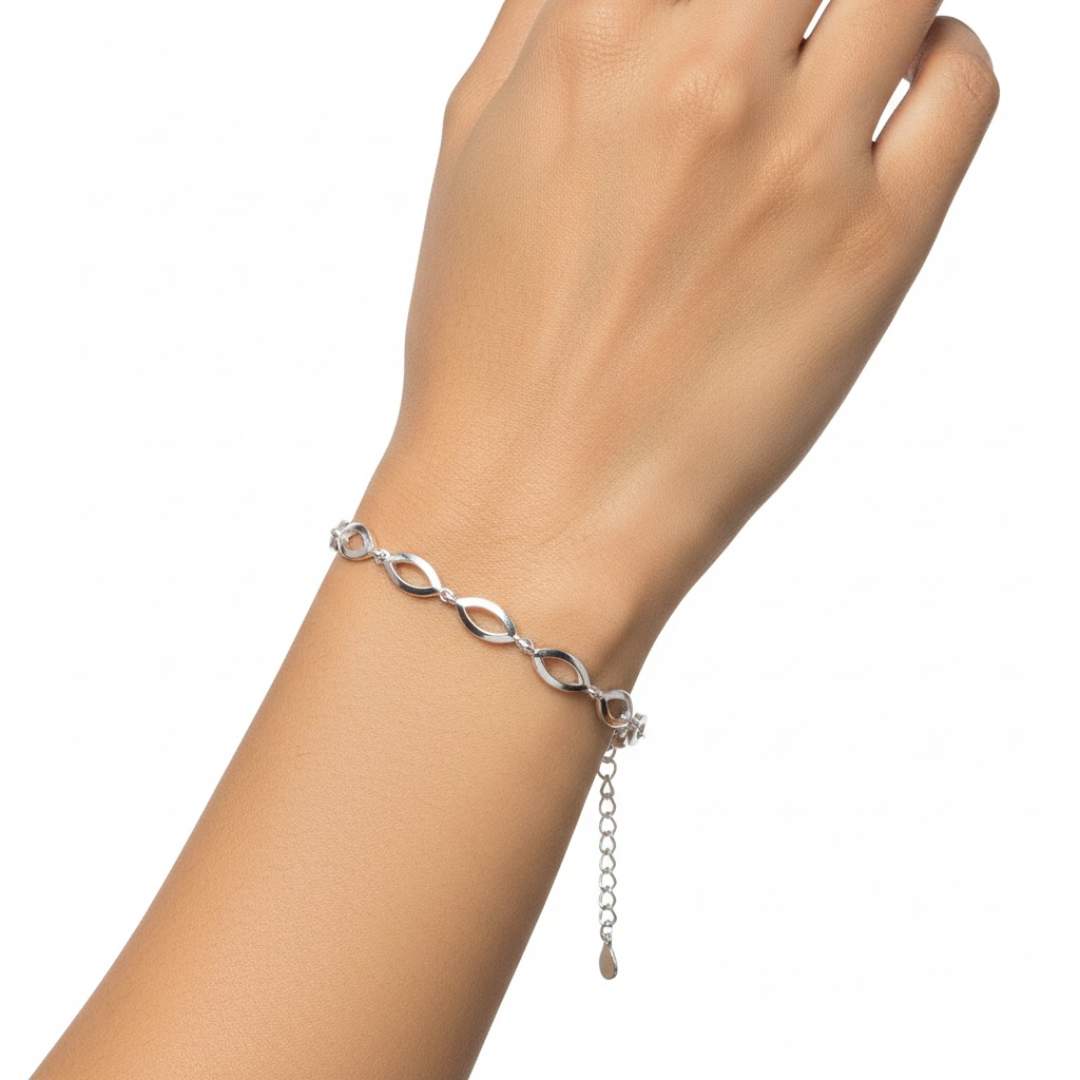 925 Sterling Silver Marquise Link Bracelet for Women | Daily Wear