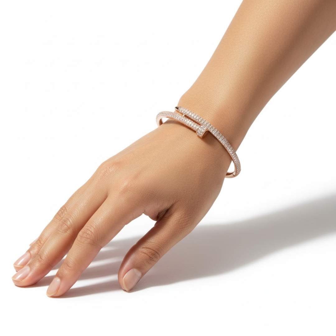 925 Sterling Silver Nail Bracelet for Women | Edgy Statement Gift