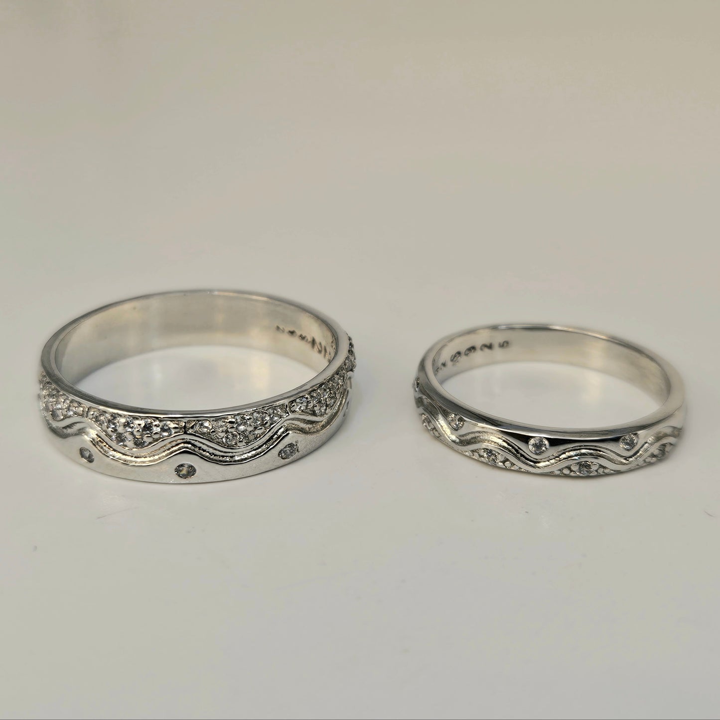 Vintage-Inspired Vine & Scroll Couple's Rings
