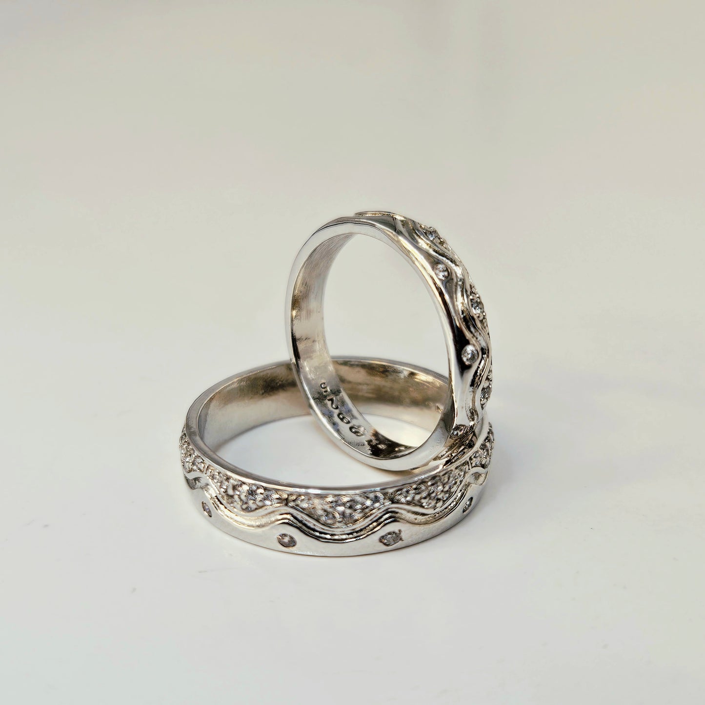 Vintage-Inspired Vine & Scroll Couple's Rings