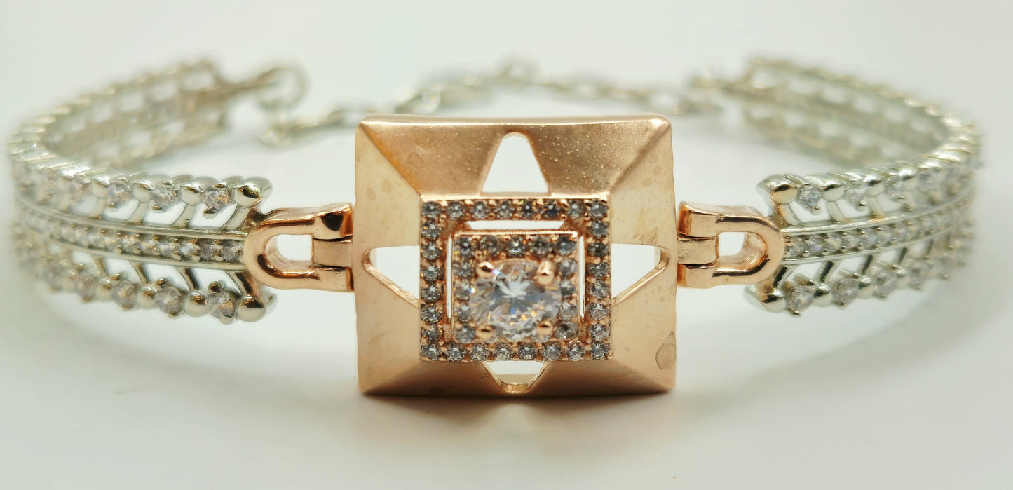 Silver Diamond-Styled Bracelet