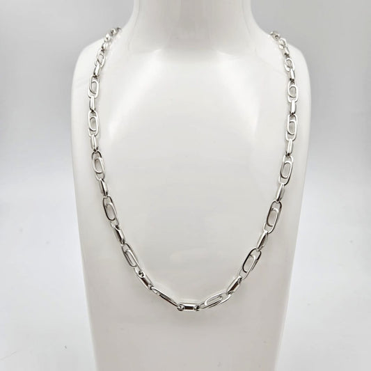 925 Sterling Silver Elongated Oval Link Chain for Men