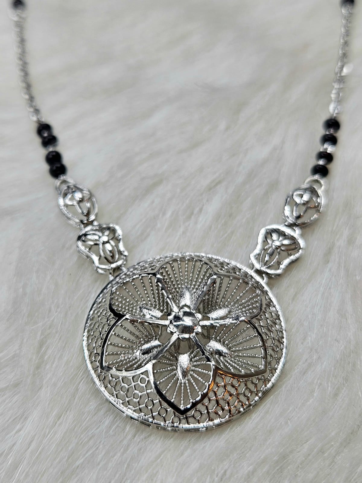Contemporary-Style Silver Mangalsutra