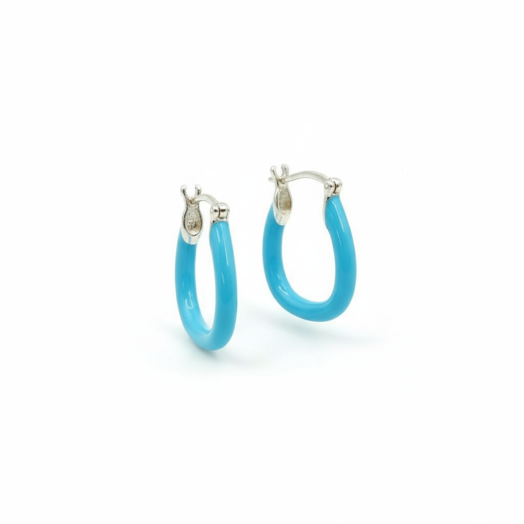 925 Sterling Silver Azure Loop Hoop Earrings for Women