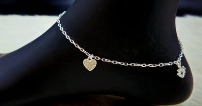 925 Sterling Silver Heart Charms Anklet for Women | Colorful Enamel Hearts | Daily Wear & Gift Jewelry