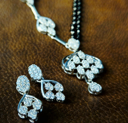 Sparkle Bloom Silver Mangalsutra