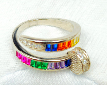 Rainbow Serpent Coil Ring