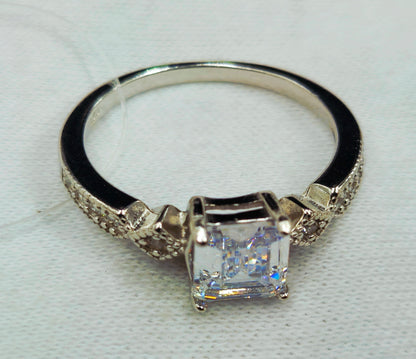 Antique-Style Square Cut Engagement Ring