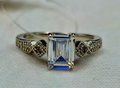 Antique-Style Square Cut Engagement Ring