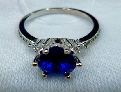 Royal Blue Sapphire Solitaire Ring