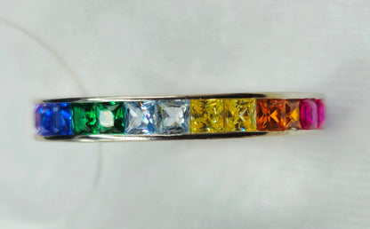 Rainbow Princess Eternity Ring