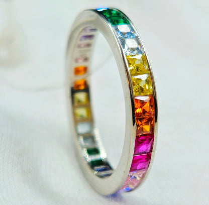 Rainbow Princess Eternity Ring