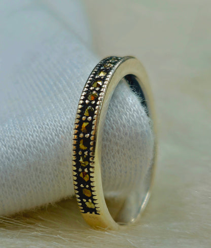 Art Deco Style Marcasite Stacking Ring