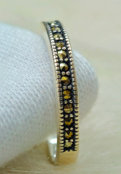 Art Deco Style Marcasite Stacking Ring